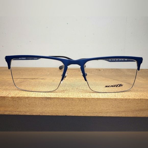 NEW Rx'able Eyeglass Frame, ARNETTE, blue metal 54-18-140 lightweight glasses - Picture 2 of 7